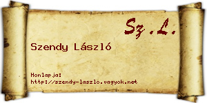 Szendy László névjegykártya